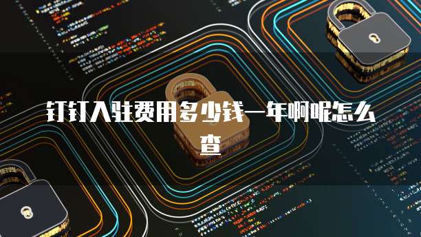 钉钉入驻费用多少钱一年啊呢怎么查