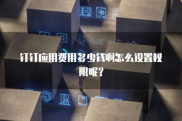 钉钉应用费用多少钱啊怎么设置权限呢?