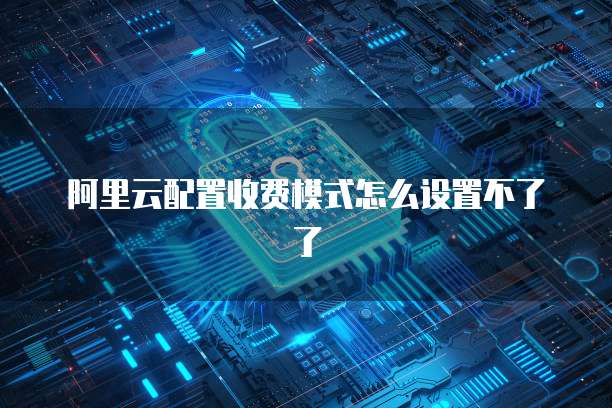 阿里云配置收费模式怎么设置不了了