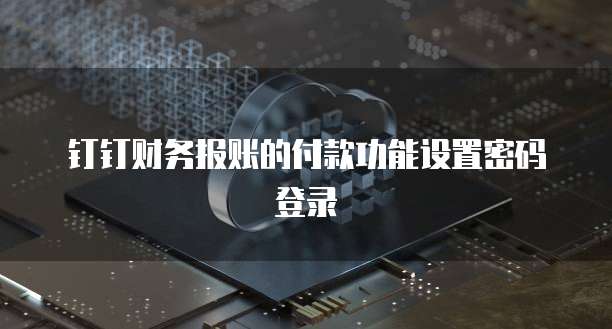 钉钉财务报账的付款功能设置密码登录