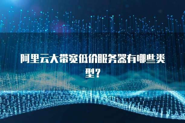 阿里云大带宽低价服务器有哪些类型?