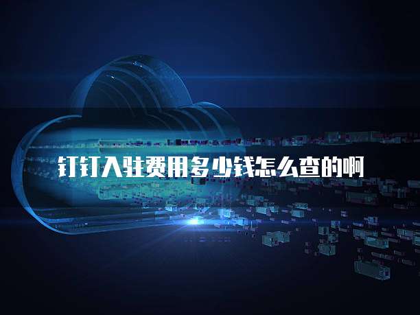 钉钉入驻费用多少钱怎么查的啊