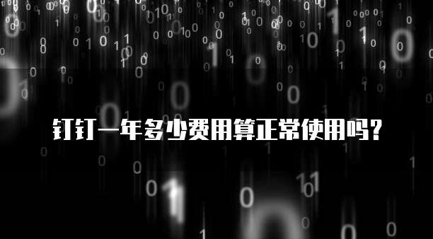 钉钉一年多少费用算正常使用吗?