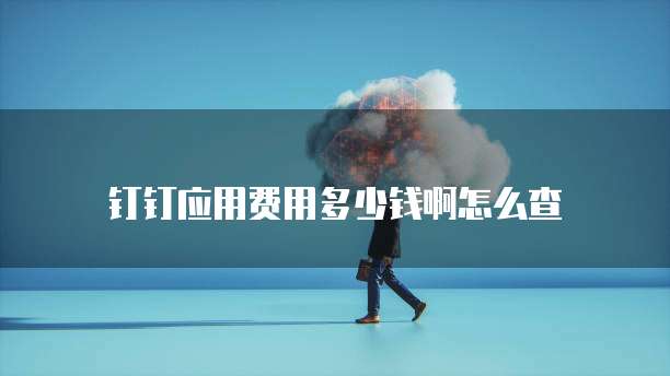 钉钉应用费用多少钱啊怎么查