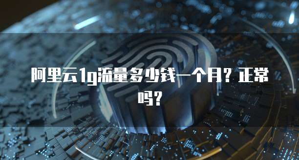 阿里云1g流量多少钱一个月？正常吗？