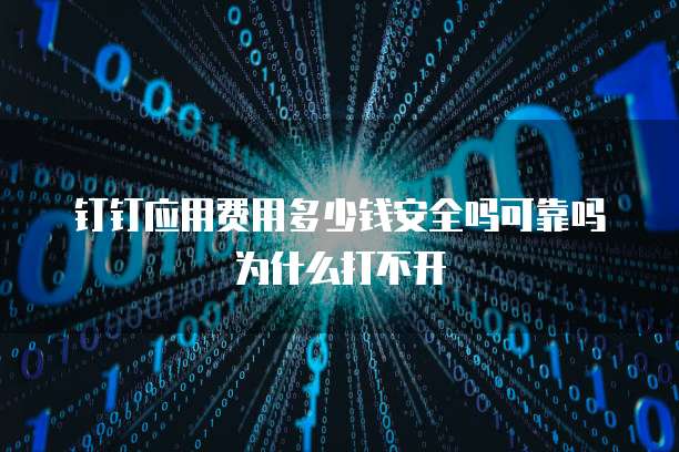 钉钉应用费用多少钱安全吗可靠吗为什么打不开