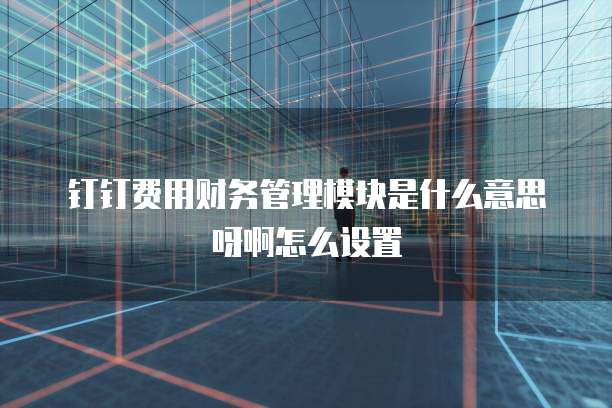 钉钉费用财务管理模块是什么意思呀啊怎么设置