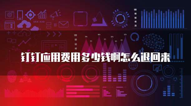 钉钉应用费用多少钱啊怎么退回来