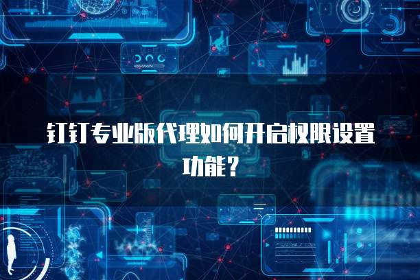 钉钉专业版代理如何开启权限设置功能?