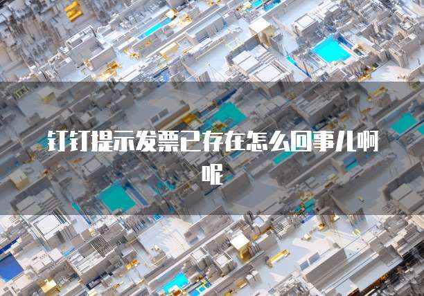钉钉提示发票已存在怎么回事儿啊呢