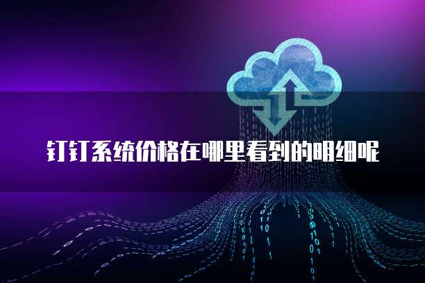 钉钉系统价格在哪里看到的明细呢
