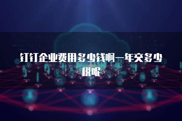 钉钉企业费用多少钱啊一年交多少税呢