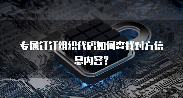 专属钉钉组织代码如何查找对方信息内容？