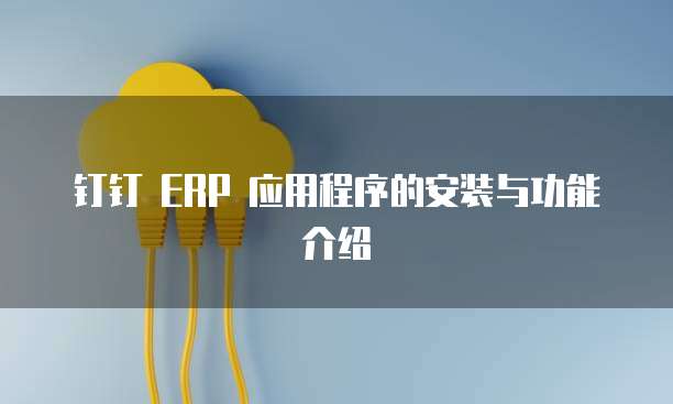 钉钉 ERP 应用程序的安装与功能介绍