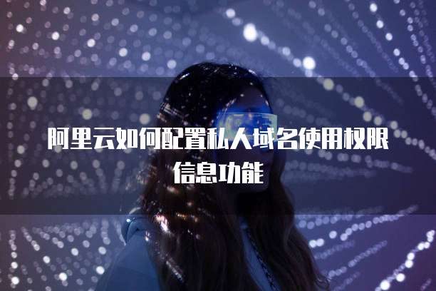 阿里云如何配置私人域名使用权限信息功能