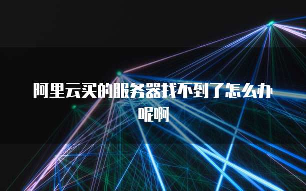 阿里云买的服务器找不到了怎么办呢啊