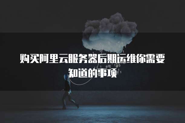 购买阿里云服务器后期运维你需要知道的事项
