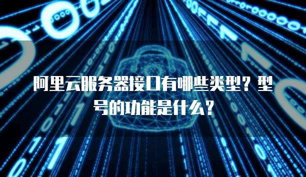 阿里云服务器接口有哪些类型?型号的功能是什么?