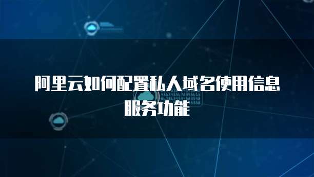阿里云如何配置私人域名使用信息服务功能