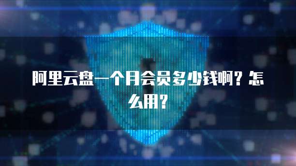 阿里云盘一个月会员多少钱啊?怎么用?