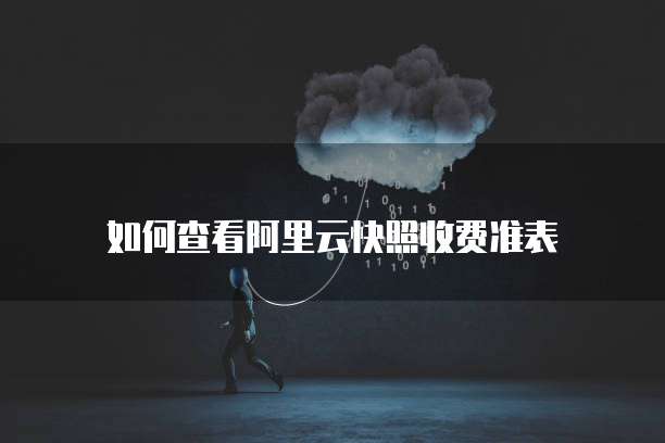 如何查看阿里云快照收费准表