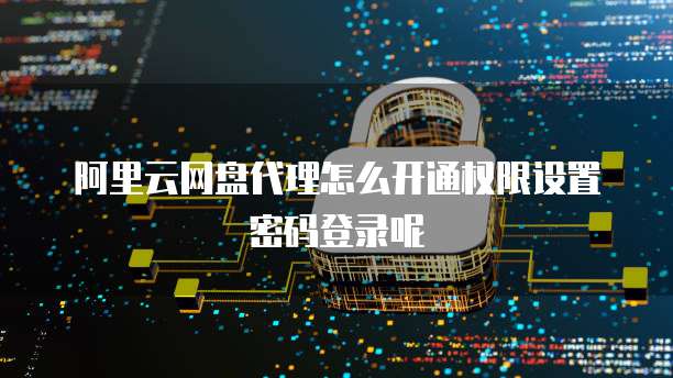 阿里云网盘代理怎么开通权限设置密码登录呢