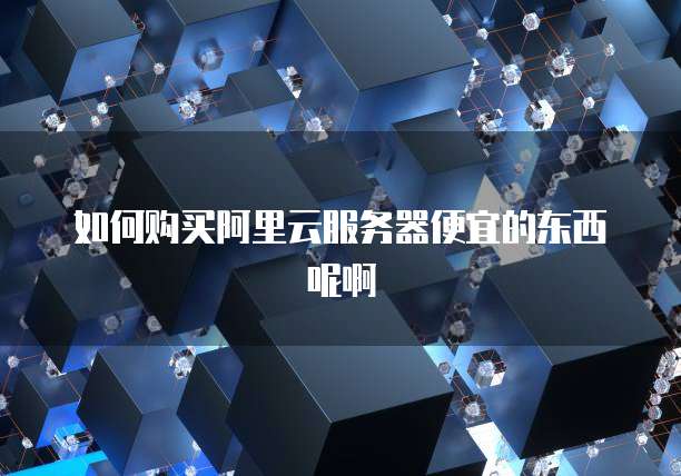 如何购买阿里云服务器便宜的东西呢啊