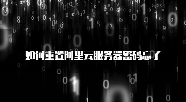 如何重置阿里云服务器密码忘了
