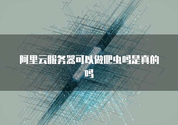 阿里云服务器可以做爬虫吗是真的吗