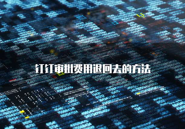钉钉审批费用退回去的方法
