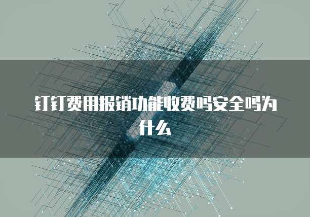 钉钉费用报销功能收费吗安全吗为什么