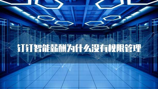 钉钉智能薪酬为什么没有权限管理