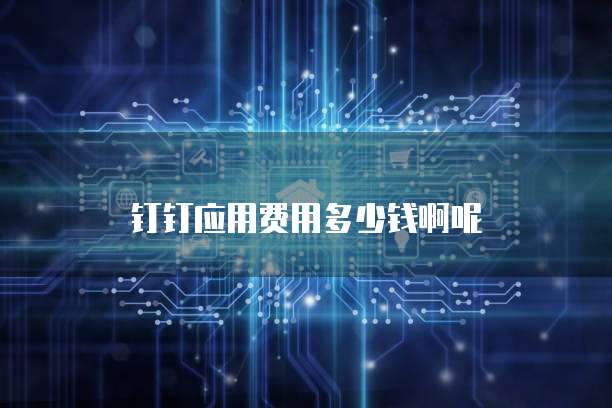 钉钉应用费用多少钱啊呢