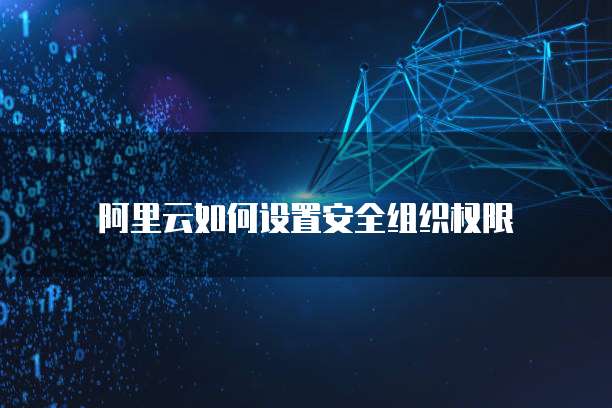 阿里云如何设置安全组织权限