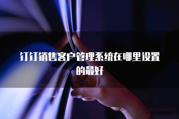 钉钉销售客户管理系统在哪里设置的最好