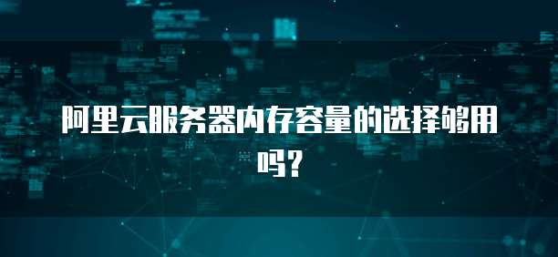 阿里云服务器内存容量的选择够用吗?
