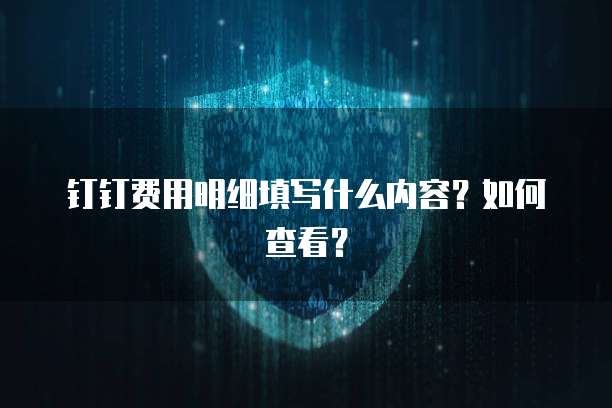 钉钉费用明细填写什么内容？如何查看？