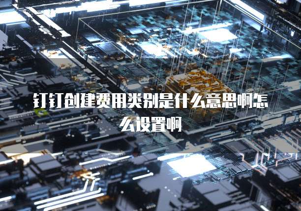 钉钉创建费用类别是什么意思啊怎么设置啊
