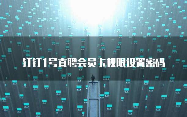 钉钉1号直聘会员卡权限设置密码