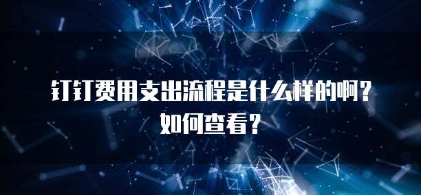 钉钉费用支出流程是什么样的啊?如何查看?