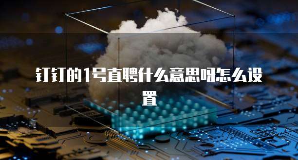 钉钉的1号直聘什么意思呀怎么设置