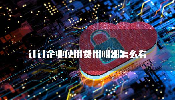 钉钉企业使用费用明细怎么看