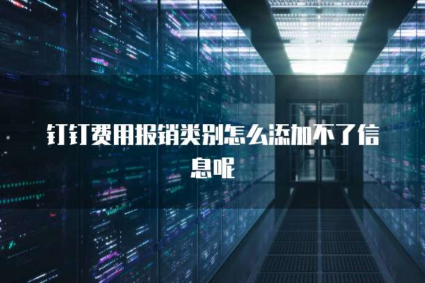 钉钉费用报销类别怎么添加不了信息呢