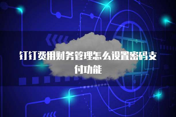 钉钉费用财务管理怎么设置密码支付功能
