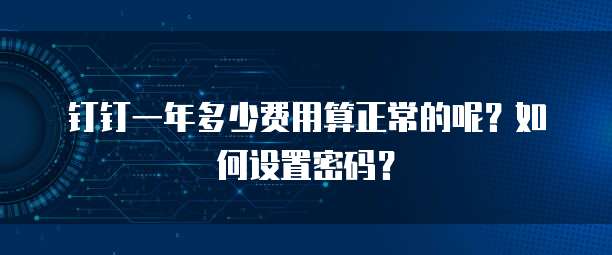钉钉一年多少费用算正常的呢?如何设置密码?