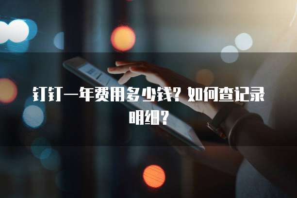 钉钉一年费用多少钱?如何查记录明细?