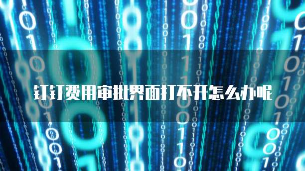 钉钉费用审批界面打不开怎么办呢