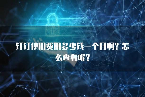钉钉使用费用多少钱一个月啊?怎么查看呢?