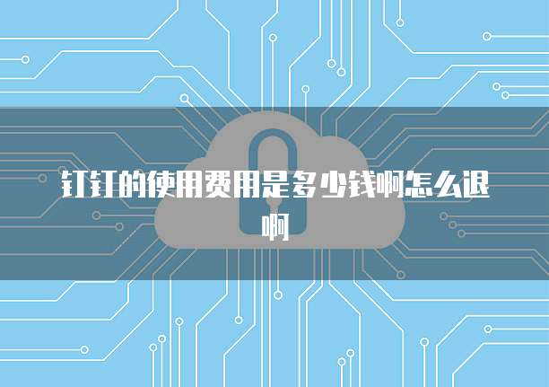 钉钉的使用费用是多少钱啊怎么退啊