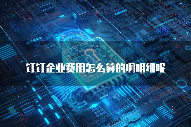 钉钉企业费用怎么算的啊明细呢
